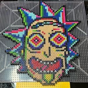 Trippy Rick perler bead art